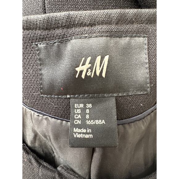 H&M black blue gold buttons long sleeves blazer size 8 - Picture 3 of 10